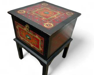 Vintage Pier 1 Imports Eclectic Boho Asian Style Cabinet Table	