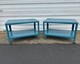 IKEA PS 2012 Turquoise Powder Coated Metal Coffee Tables - Side Table	
