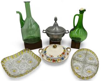 Italian Blown Glass Wine Decanter Walther Glas KOMET - Etain Pewter	