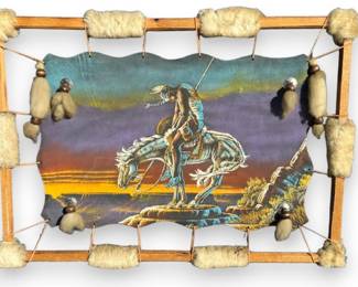 Vintage “End of the Trail” Painted on Hide Art	