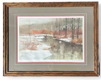 S/N Arthur Shilstone Watercolor Fishing Art Print - 317/950	