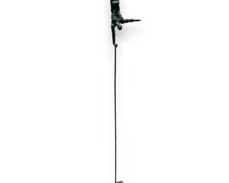 Fine Art Single Handstand Cast Solid Metal Sculpture - 42.5"T	