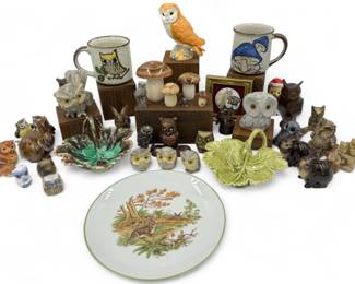 Vintage Flora & Fauna Decor - Mushrooms, Owls, & Rabbits	