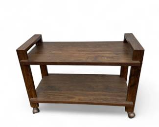 Two Tiered Mid Century Rolling Bar Cart - TV Trolley Cart	