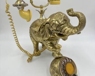 Vintage Large Boho Eclectic Brass Rotary Phone	