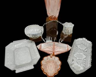 EAPG Antique Dithridge & Co Diana Tray - Vintage Opalescent Fenton +	