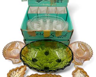 Mid Century Serving Glass - Jeannette Marigold Carnival Glass	