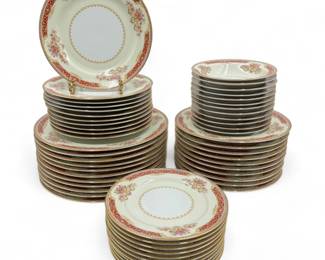 Occupied Japan Noritake Royal Ruby China Plates & Bowls	