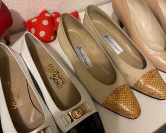 Shoes including&nbsp;Chanel, Burberrys, Escada, &nbsp;St. John, Ferragamo, Stuart Weitzman, Bruno Magli, Manolo Blank, Enzo, Hazel.