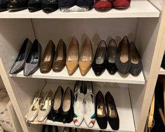 Shoes including&nbsp;Chanel, Burberrys, Escada, &nbsp;St. John, Ferragamo, Stuart Weitzman, Bruno Magli, Manolo Blank, Enzo, Hazel.