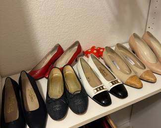 Shoes including&nbsp;Chanel, Burberrys, Escada, &nbsp;St. John, Ferragamo, Stuart Weitzman, Bruno Magli, Manolo Blank, Enzo, Hazel.