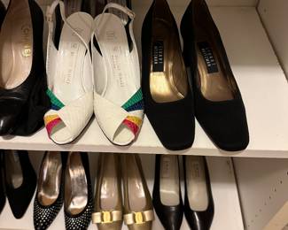 Shoes including&nbsp;Chanel, Burberrys, Escada, &nbsp;St. John, Ferragamo, Stuart Weitzman, Bruno Magli, Manolo Blank, Enzo, Hazel.