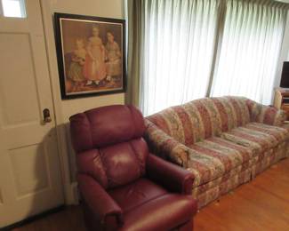 burgundy recliner - sofa