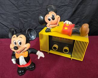 Mickey Mouse Bank and Radio