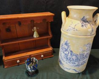 Shelf and Milk Can Type Vase