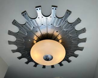 $1000,  24" OOAK Hand Crafted MCM Ceiling/ Wall Light Fixture By Gianni Vallino