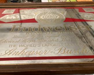 Budweiser mirrored sign 