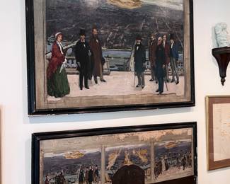 ENGLISH MURALIST DETAIL OIL PAINTINGS