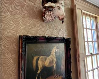 ANTIQUE HORSE OIL PAINTING