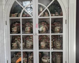 Desert Rose china. Service for 12 ( at least). Lots of serving pieces. No chips, all American made. I say all, but I think there are a few pieces that are not. Less than 10. Replacement cost on replacement.com is a few dollars over $4000. I'd like to get $1200 for the set.