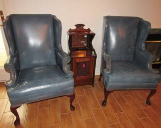 Blue leather chairs Hickory Chair Co. North Carolina