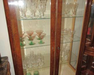 Antique burled walnut cabinet