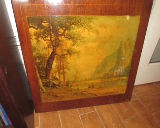 Decoupage wood folding table