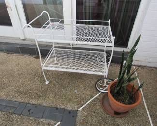 Wrought iron pool cart