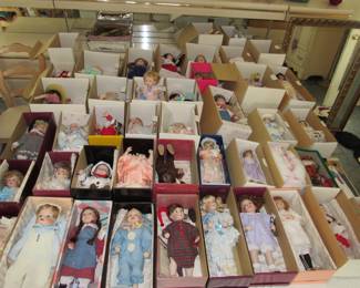 Many collectible dolls