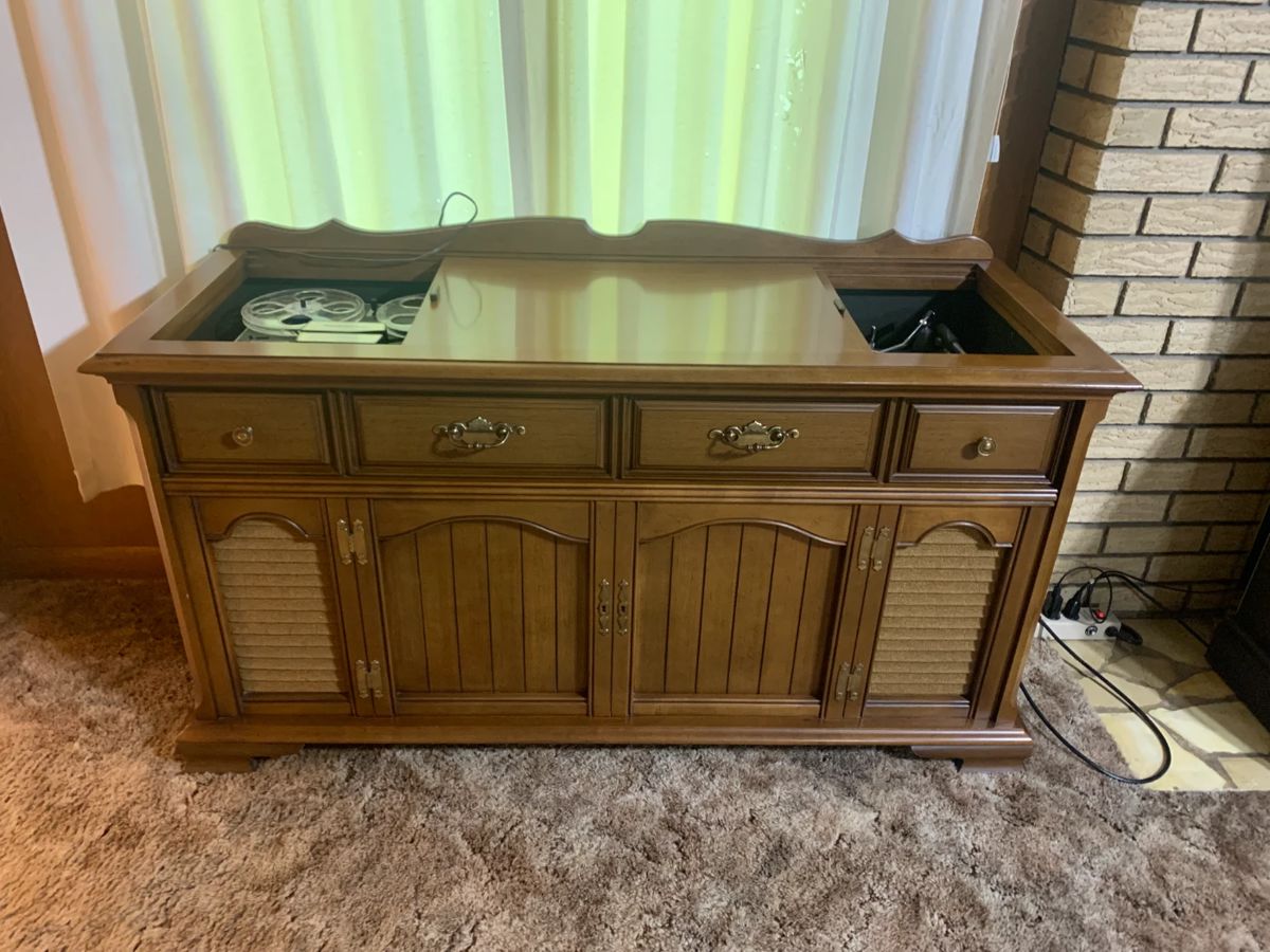 Vintage Stereo Cabinet with reel to reel and turntable