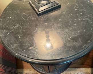 Stone top barrel table 25"h x 25" diameter