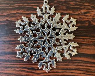Tiffany sterling snowflake ornament     3" x 2.75"