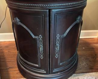 Stone top barrel table 25"h x 25" diameter