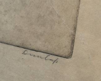 Helen Dunlop etching of Lincoln