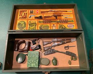 GI Joe Footlocker and contents from 1964