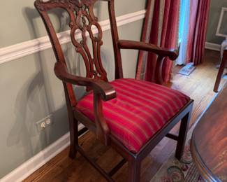 Maitland-Smith dining table & 8 Chippendale-style chairs