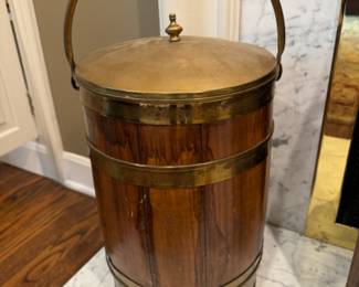 Vintage wood barrel ice bucket