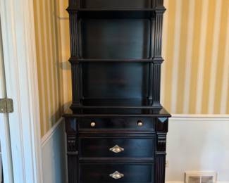 Walter E. Smithe  black chest with display shelves