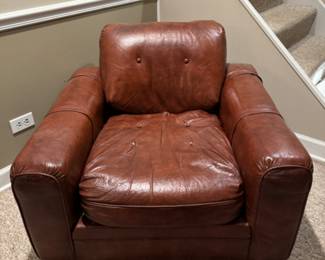 Pr. vintage Koehler Citation naugahyde lounge chairs - missing buttons on cushion