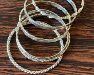 Mexican silver bangles 