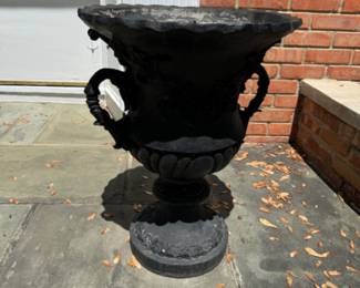 Pr. resin urn form planters    26"h x 19" diameter