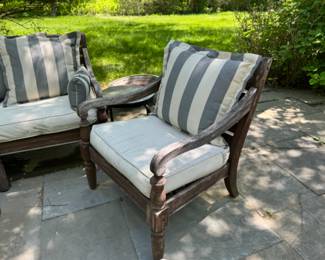 Pottery Barn teak sectional & lounge chairs                                   (needs TLC)