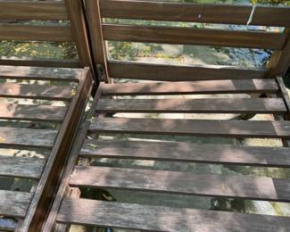 Pottery Barn teak sectional & lounge chairs                                   (needs TLC)