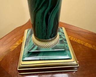 Frederick Copper malachite style  lamp    35"h