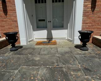 Pr. resin urn form planters    26"h x 19" diameter