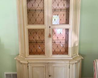 Painted lighted cabinet                                                                                   82"h x 54"w x 19"d 