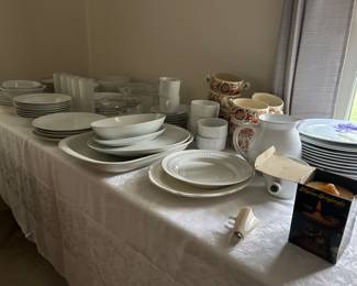 Huge collection of white dinnerware