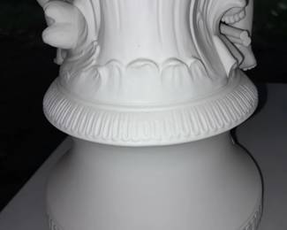 BEAUTIFUL Pair Of White Porcelain Cherub Figural Statues