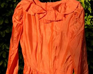 Vintage 1960s Orange Silk Dress