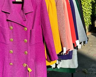 Chanel Boucle Coat on rack of Chanel Suits and Jackets